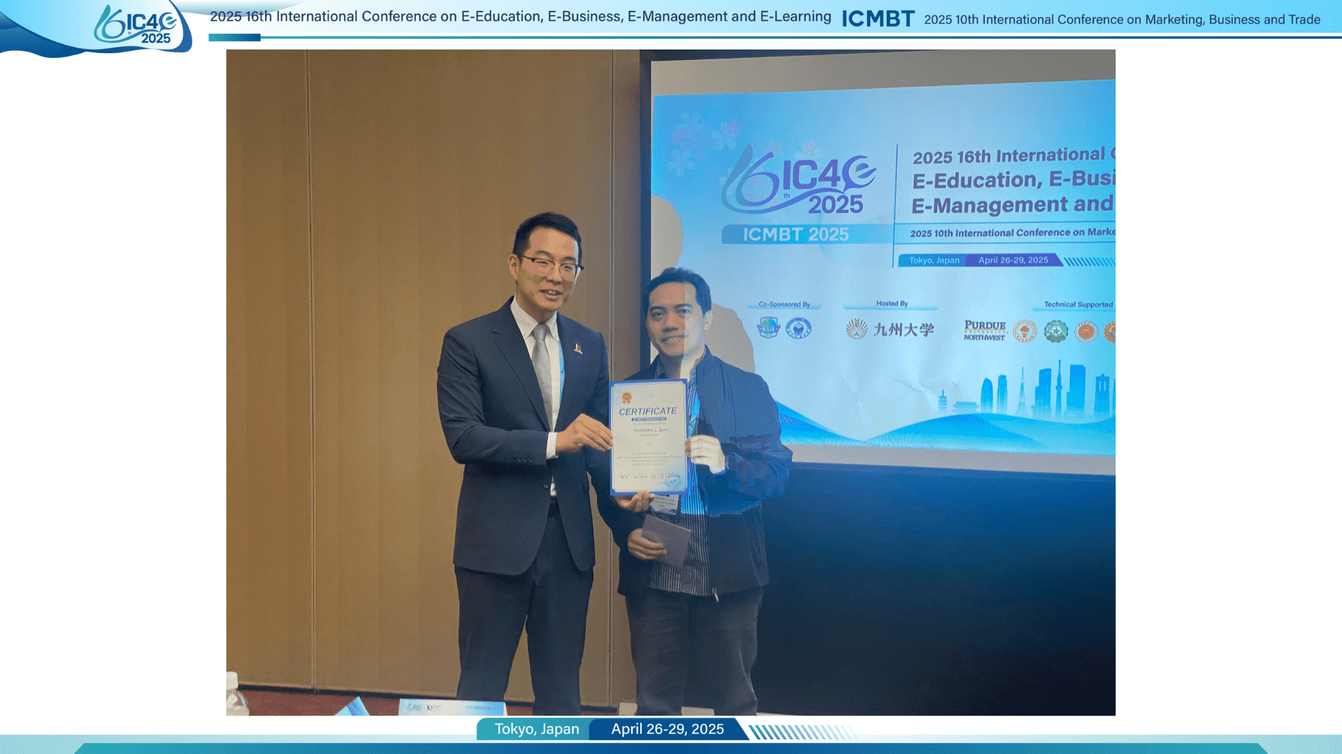 Best Presentation Award Winner - Onsite Session 8